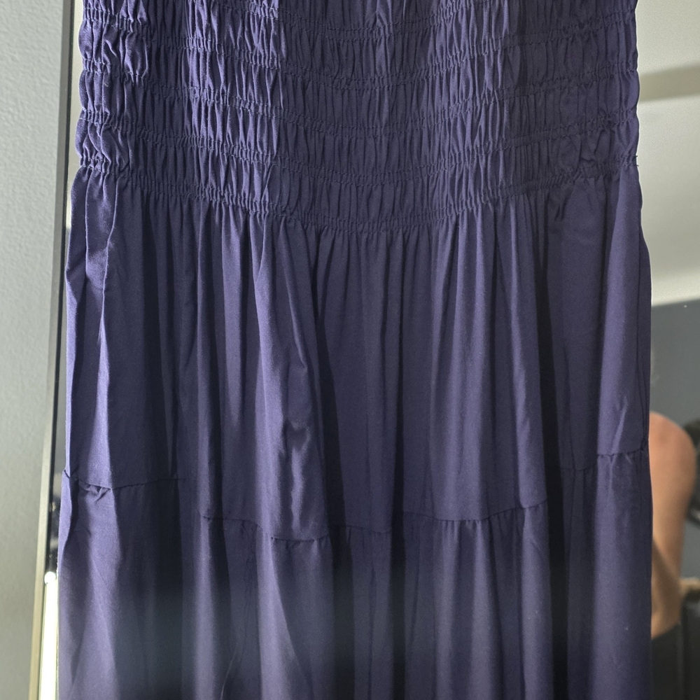 Ostoo Deep Blue Button-Front Maxi Dress - Picture 5 of 10